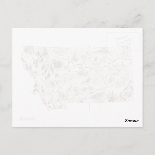 モンタナヴィンテージ写真マップアンティーク州グラフ ポストカード (裏面)