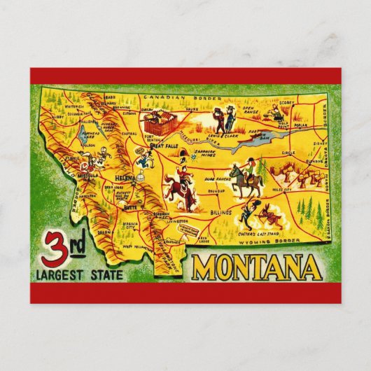 モンタナヴィンテージ地図はがき ポストカード (正面)