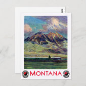 モンタナヴィンテージ旅行ポスター復元 ポストカード (正面/裏面)