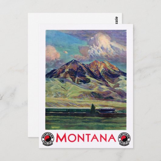 モンタナヴィンテージ旅行ポスター復元 ポストカード (正面/裏面)