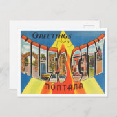 モンタナヴィンテージ旅行マイルズシティからの挨拶 ポストカード (正面/裏面)
