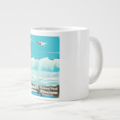 モンタナヴィンテージ氷河の国立公園のポスター ジャンボコーヒーマグカップ (正面右)