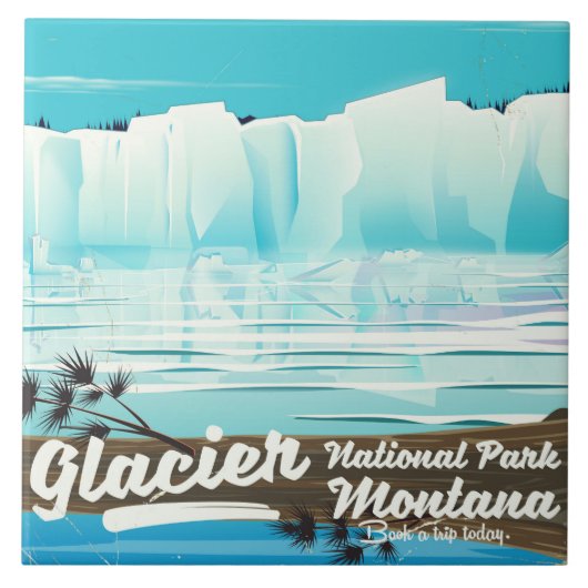 モンタナヴィンテージ氷河の国立公園のポスター タイル (正面)