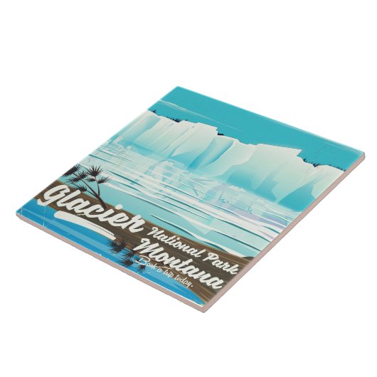 モンタナヴィンテージ氷河の国立公園のポスター タイル (側面)