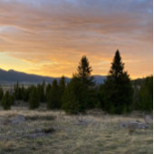 モンタナ上空の夕日 ノートカード