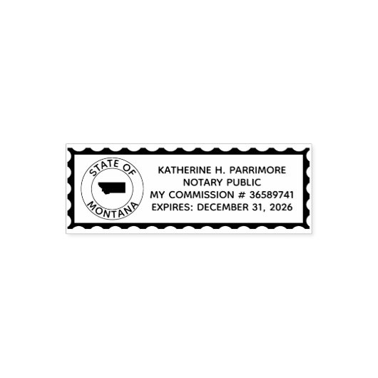 モンタナ公証人公立自墨用ゴム印 セルフインキングスタンプ (デザイン)