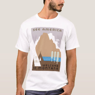 モンタナ及びアメリカを1938 WPA見て下さい Tシャツ