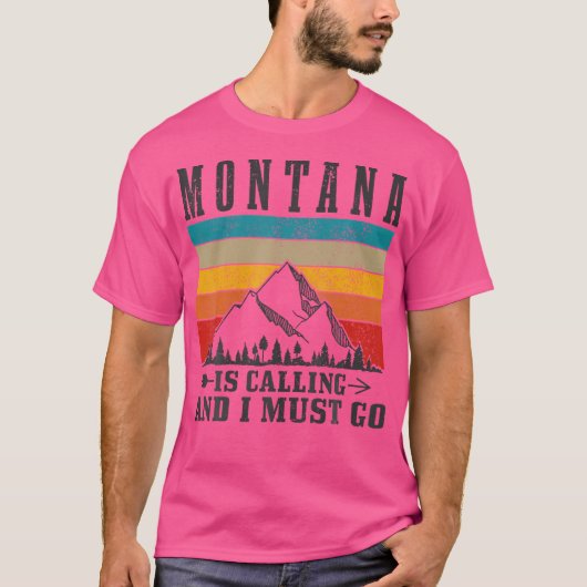 モンタナ呼び出している私は行く必要があるヴィンテージ山ハイ Tシャツ (正面)
