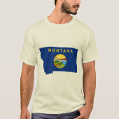 モンタナ国旗の地図 Tシャツ (正面)