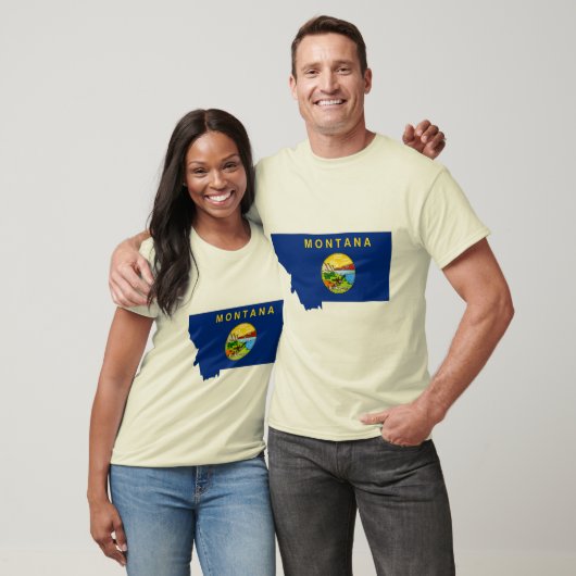 モンタナ国旗の地図 Tシャツ (ユニセックス)