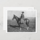 モンタナ女性のカーボーイヴィンテージ1900白黒フォト ポストカード (正面/裏面)