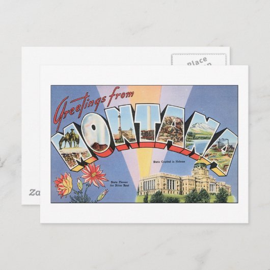 モンタナ州からこんにちは ポストカード (正面/裏面)