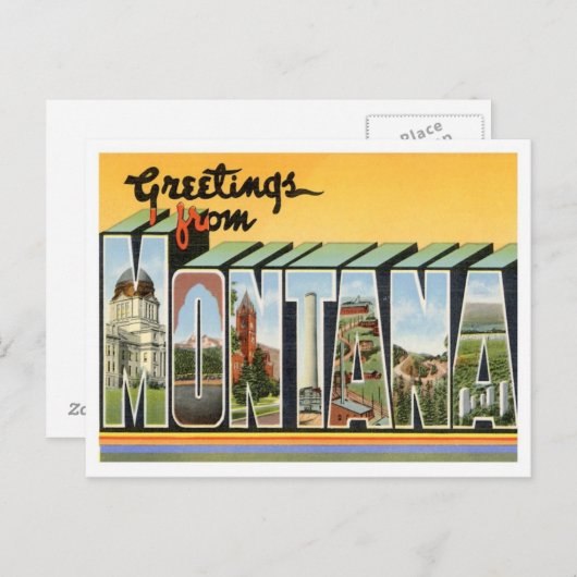 モンタナ州からこんにちは ポストカード (正面/裏面)