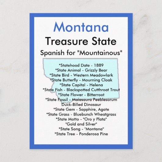 モンタナ州について ポストカード (正面)
