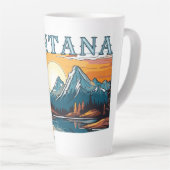 モンタナ州のアウトライン山々 カフェラテマグ (右アングル)