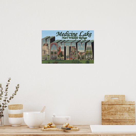 モンタナ州のメディシン・レイク・ナル避難所 ポスター (キッチン)