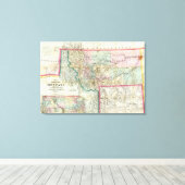 モンタナ州の地図 キャンバスプリント (インサイチュ (ウッドフロア))