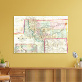 モンタナ州の地図 キャンバスプリント (インサイチュ (リビング))