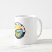 モンタナ州の旗と州章 コーヒーマグカップ (正面右)