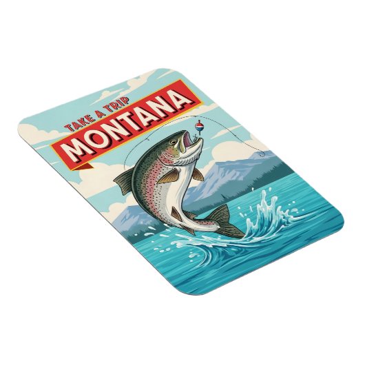 モンタナ州の釣り旅行 マグネット (右側)