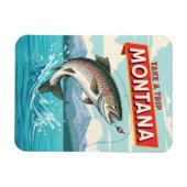 モンタナ州の釣り旅行 マグネット (横)