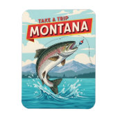 モンタナ州の釣り旅行 マグネット (縦)
