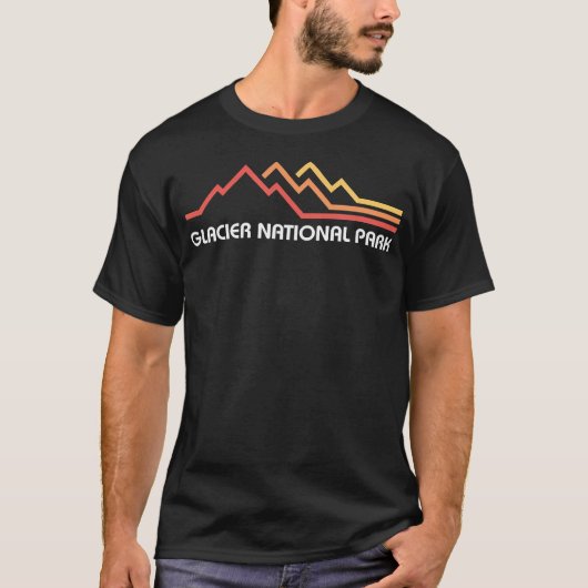 モンタナ州グレイシャー国立公園のヴィンテージ土産 Tシャツ (正面)
