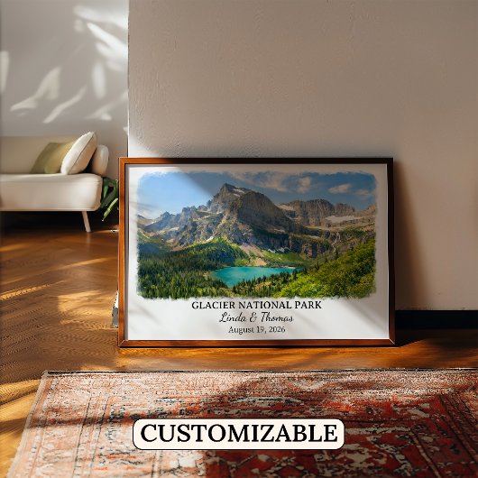 モンタナ州グレイシャー国立公園 ポスター 水彩画