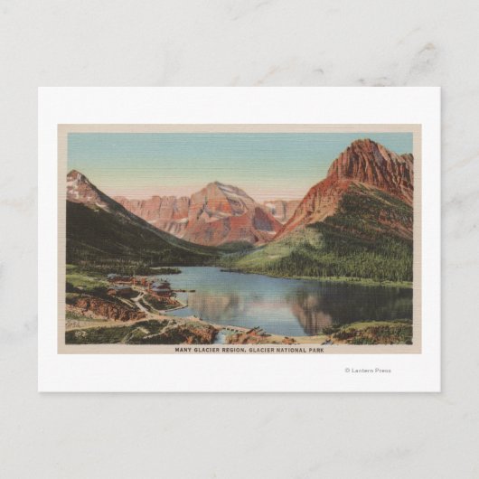 モンタナ州グレイシャー - メニーグレイシャー地域の景観 ポストカード (正面)