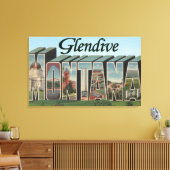 モンタナ州グレンダイブ – ラージレターシーン キャンバスプリント (インサイチュ (リビング))