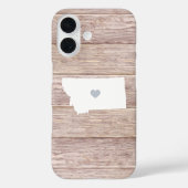 モンタナ州シルエット素朴ウッドルック Case-Mate iPhoneケース (裏面)