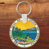 モンタナ州シールアメリカ共和国国旗 キーホルダー (正面)