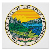 モンタナ州シールアメリカ共和国国旗 ポスター (正面)