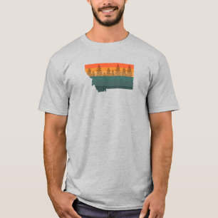 モンタナ州ツリーシルエット Tシャツ