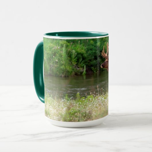 モンタナ州ナショナルバイソンレンジのブル・エルク マグカップ (正面左)