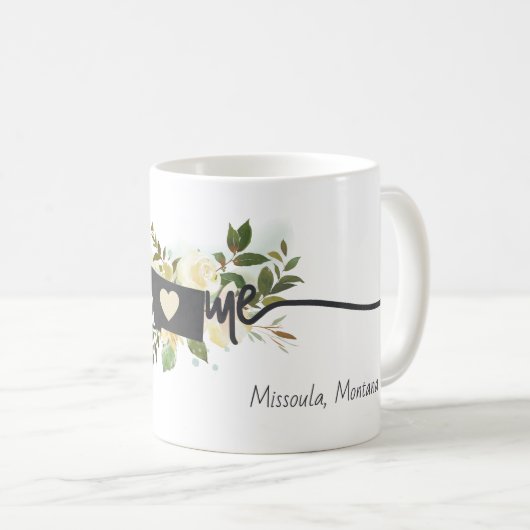 モンタナ州パーソナライズされたユアホームシティ素朴 コーヒーマグカップ (正面右)