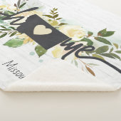 モンタナ州パーソナライズされたユアホームシティ素朴 シェルパブランケット (3/4)