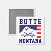 モンタナ州ビュッテ国旗 マグネット (正面/裏面)