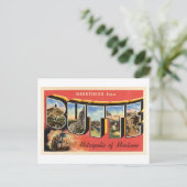 モンタナ州ビュートからのヴィンテージの挨拶 ポストカード (スタンド正面)