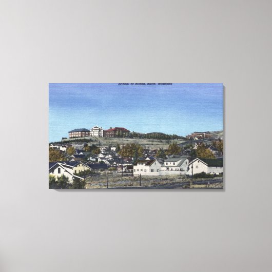 モンタナ州ビュート – 鉱山学校の見解 キャンバスプリント (正面)