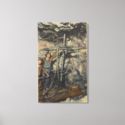 モンタナ州ビュート – 銅の地下掘削 キャンバスプリント (正面)