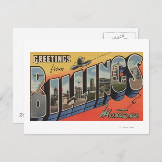 モンタナ州ビリングス – ラージレターシーン2 ポストカード (正面/裏面)