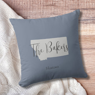 モンタナ州ファミリーネーム装飾用クッション クッション