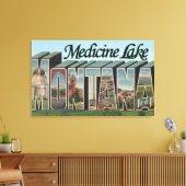 モンタナ州メディシン湖 キャンバスプリント (インサイチュ (リビング))