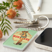 モンタナ州ヴィンテージピンアップガールキーチェーン キーホルダー (正面右)