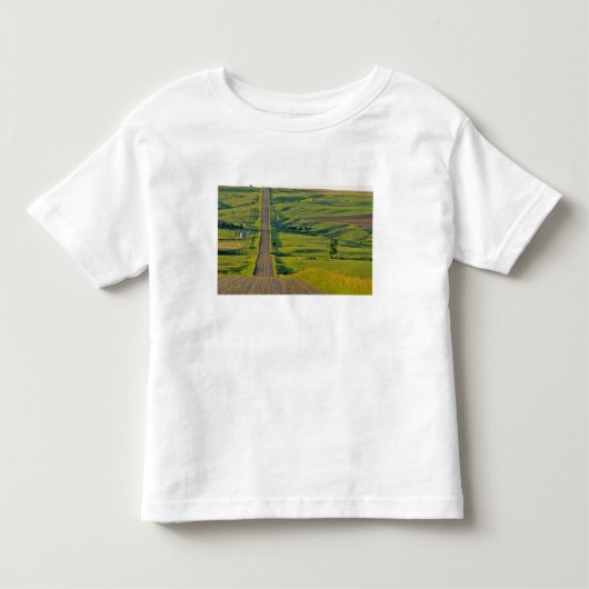 モンタナ州北東部の奥地にあるコーマータウンの砂利道 トドラーTシャツ (正面)