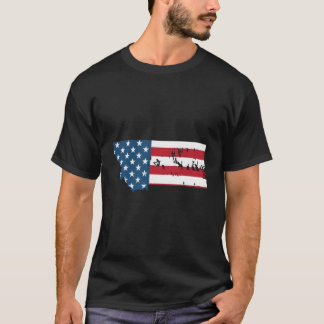 モンタナ州愛国アメリカ国旗 Tシャツ