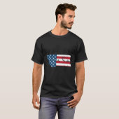 モンタナ州愛国アメリカ国旗 Tシャツ (正面フル)
