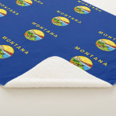 モンタナ州旗と愛国心シェルパ毛布 シェルパブランケット (3/4)