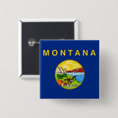 モンタナ州旗のあるボタン 缶バッジ (正面&裏面)
